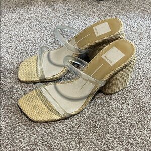 Dolce Vita Clear Strap Woven Heels